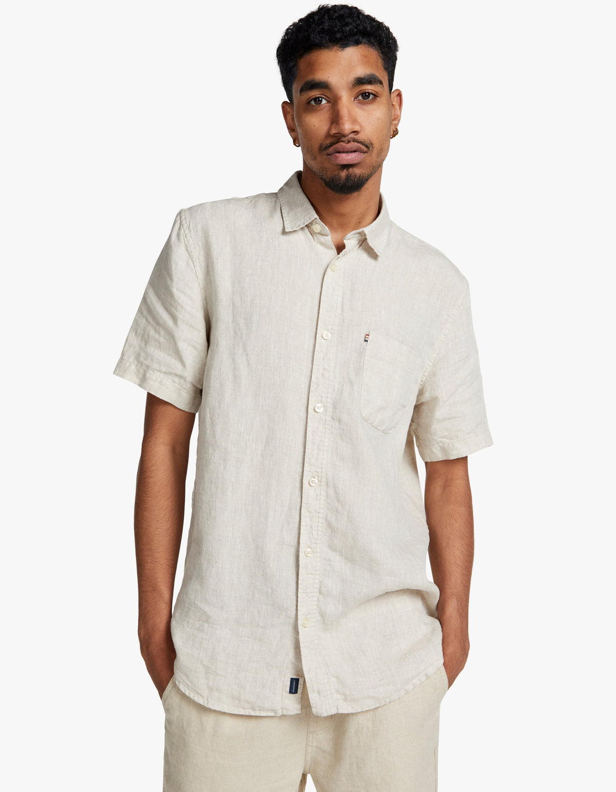 Hampton Linen S/S Shirt - Oatmeal