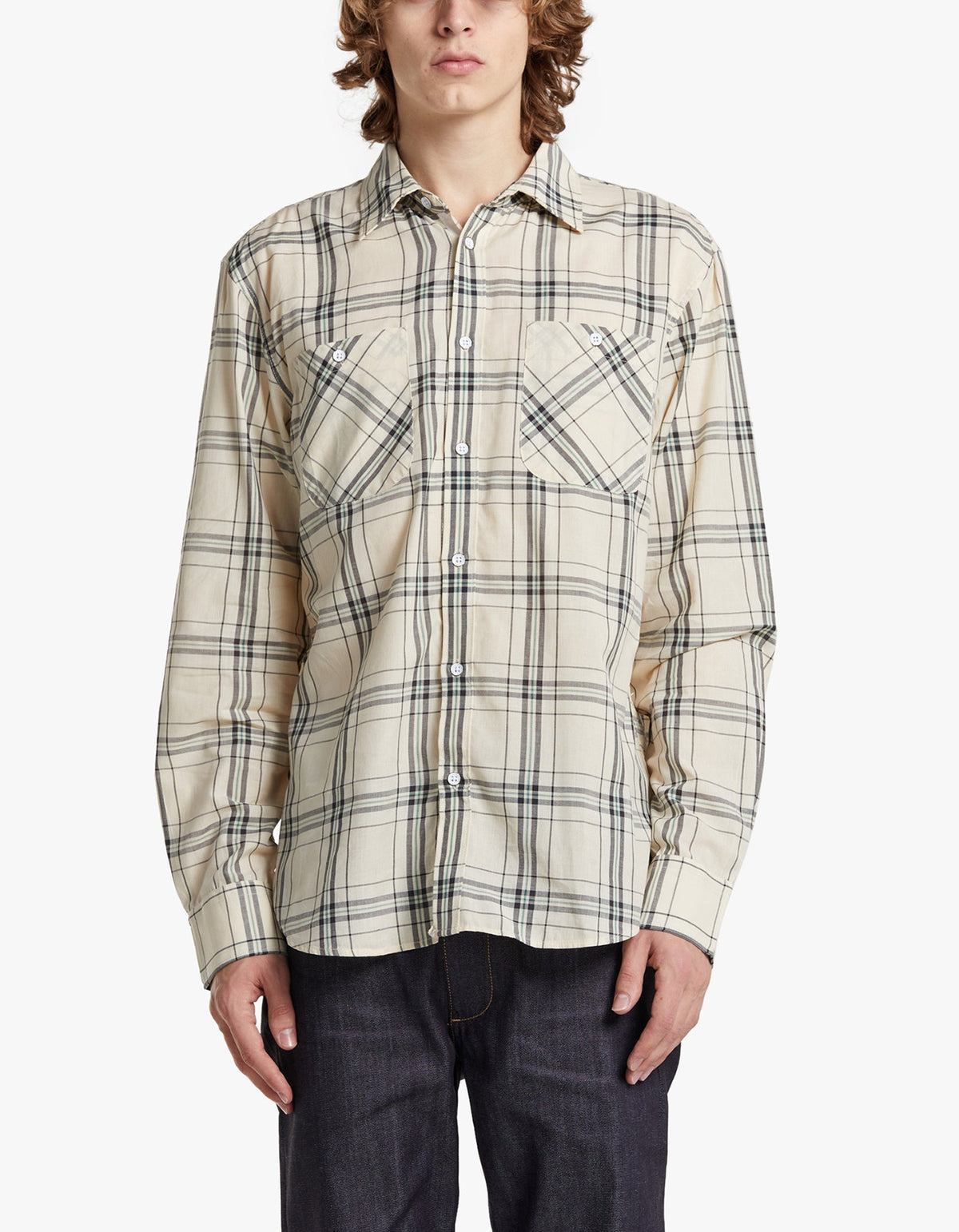 L/S Gus Shirt - White Plaid