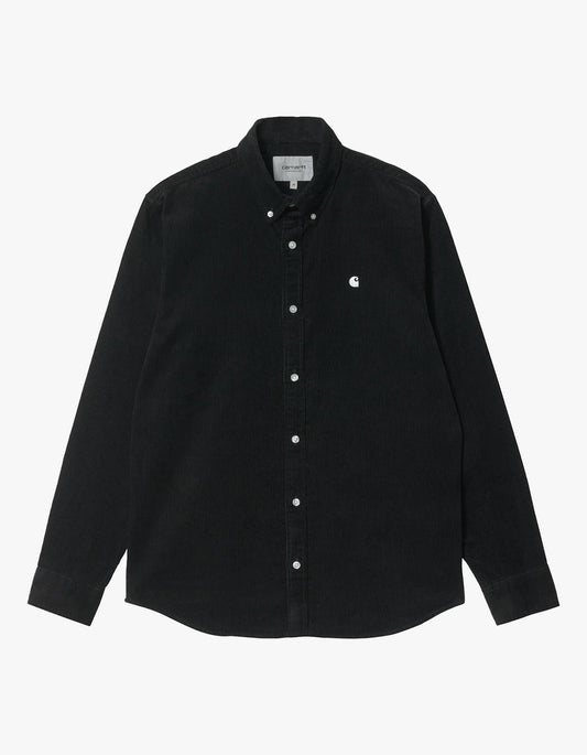 L/S Madison Fine Cord Shirt - Black/White