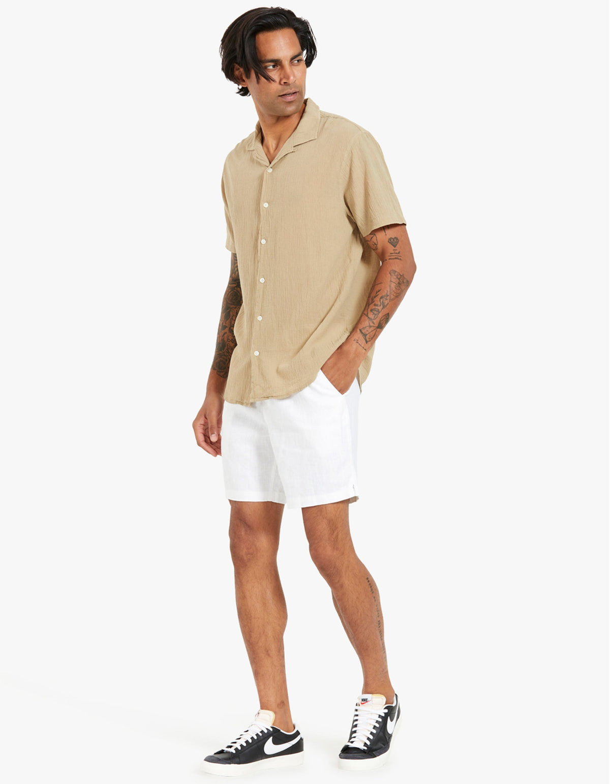 Riviera Linen Short - White