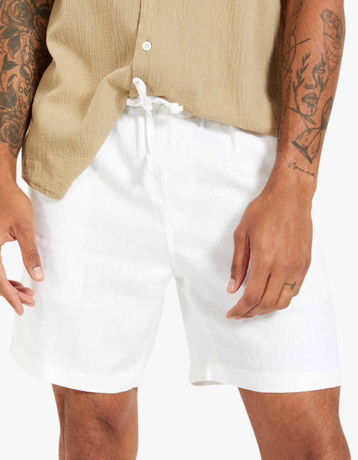 Riviera Linen Short - White