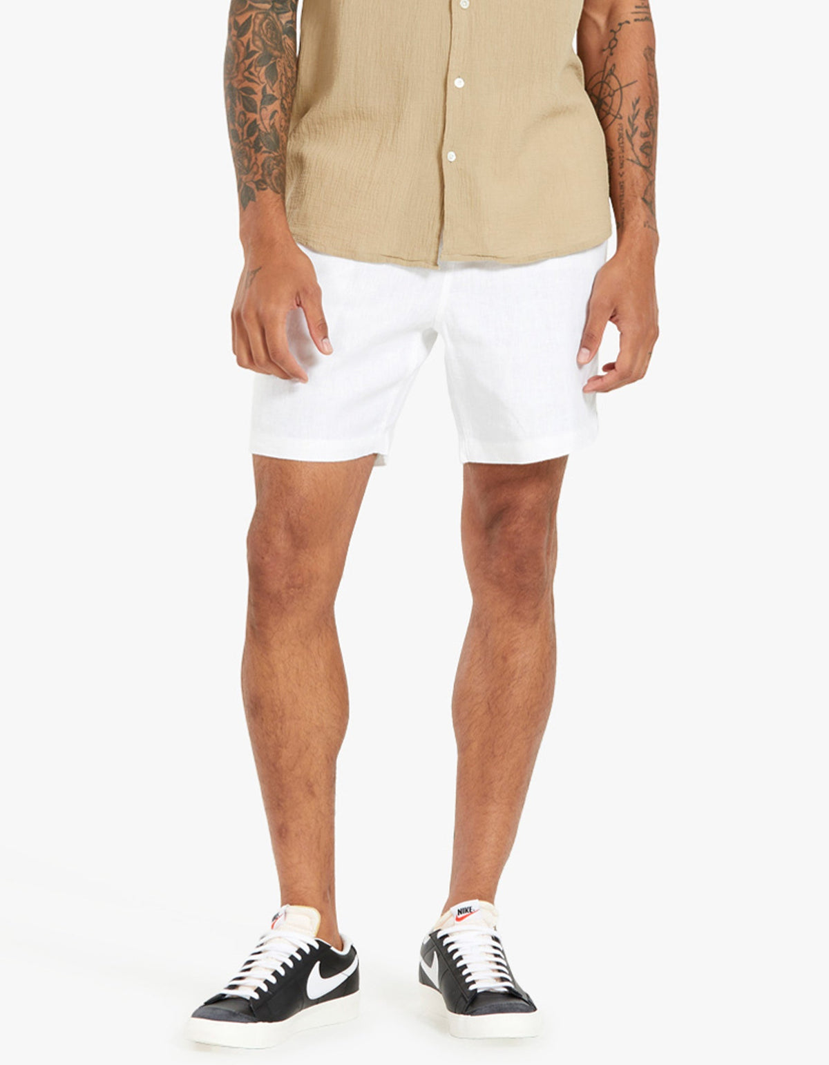 Riviera Linen Short - White