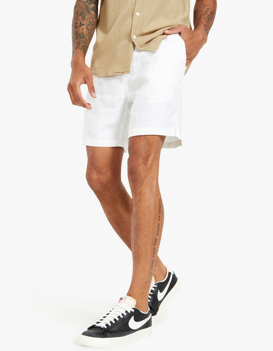 Riviera Linen Short - White